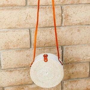 Cross Body White Basket Purse (Medium)